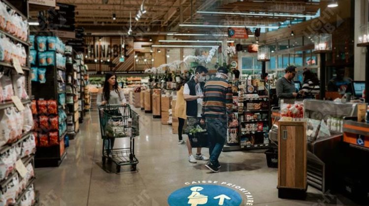 Signalétique lumineuse au sol pour magasin